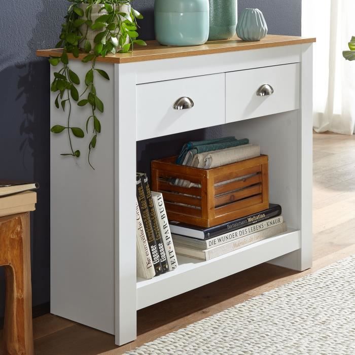 Console FineBuy buffet 85x35x76 cm table de rangement table d'entrée table blanche