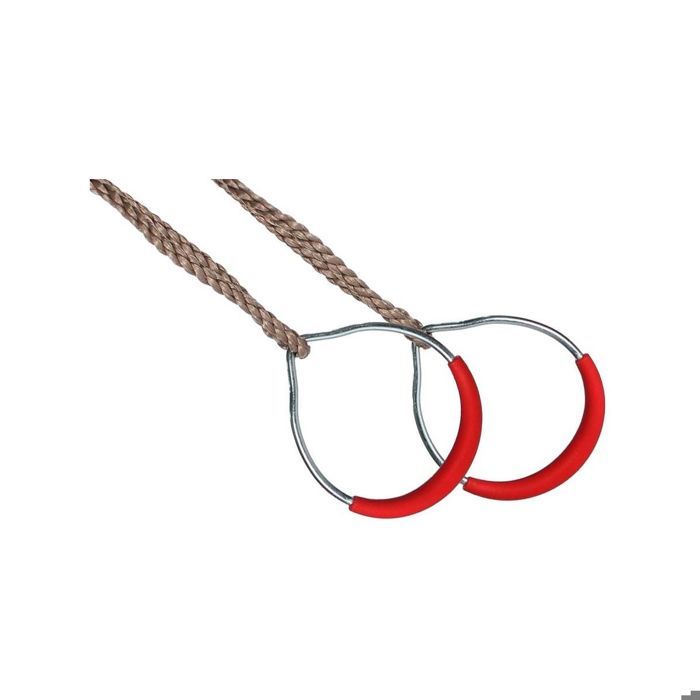 Anneaux de gymnastique rouge en métal avec cord…