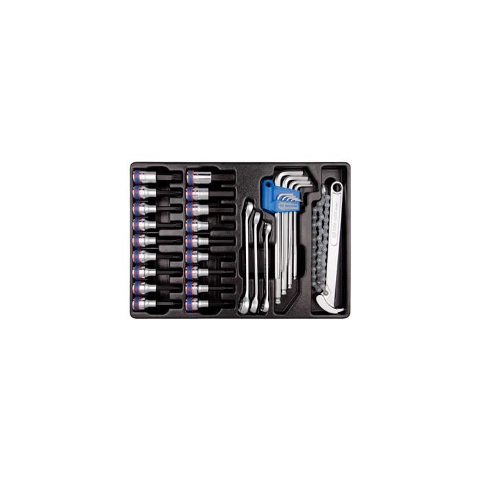 Thermoformé de clés et de douilles tournevis Torx et 6 pans - 31 pièces