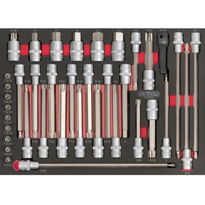 Module d'embouts longs pour la mécanique 1/4- - 1/2-, 38 pièces KS TOOLS 712.5038