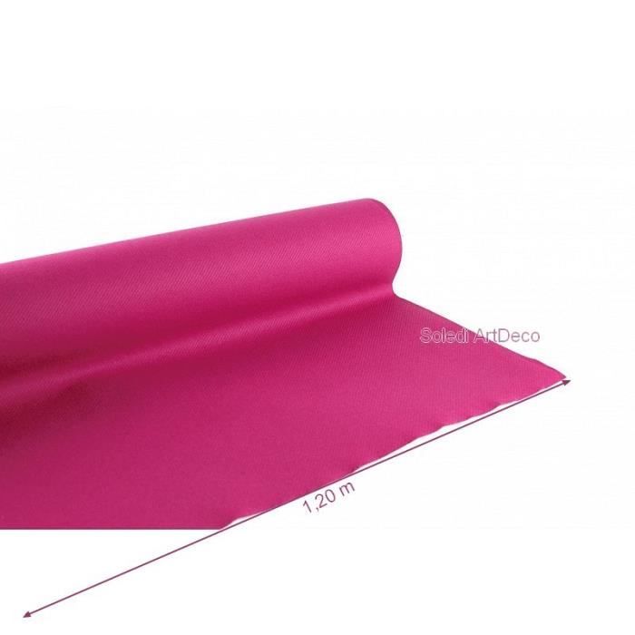 Rouleau Nappe Framboise non-tissé, dim.1.20 x 10 m, effet tissu rose Airlaid pour mariage cérémonie - Unique