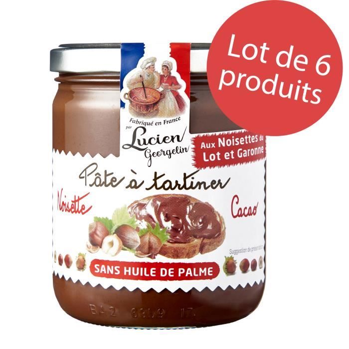 LOT 6 x Pâte à tartiner aux noisettes du Lot-et-Garonne et cacao - 400g