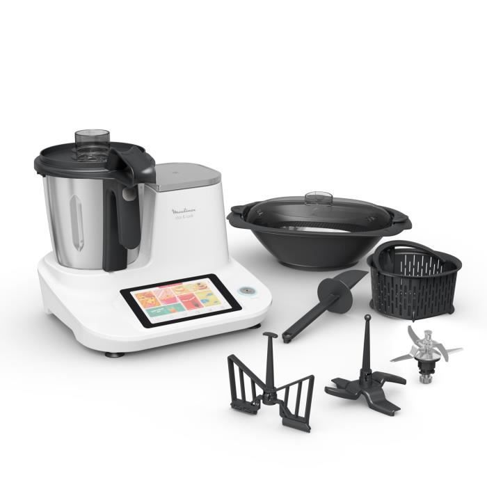 MOULINEX HF506110 Click & Cook Robot cuiseur avec balance cuisine, Ecran numérique, Capacité 3,6 L, 32 fonctions, 10 programmes auto
