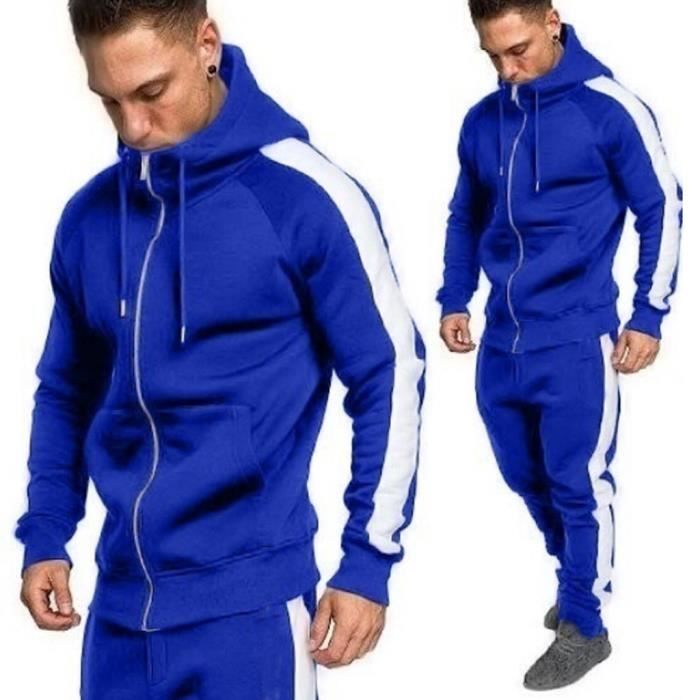 Hommes Automne Hiver Zipper Imprimer Sweat Top Pantalons Ensembles Survêtement Sport Suit ZHS81206728BUL_oaw