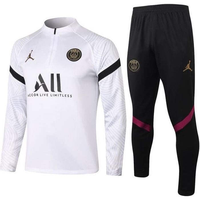 Maillot Foot NIKE Paris PSG 2021 2022 Survêtements Foot Homme Enfants Nouveau - Blanc
