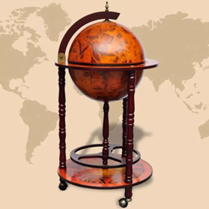 Luxueux Magnifique Support de vin sous forme de globe Bois