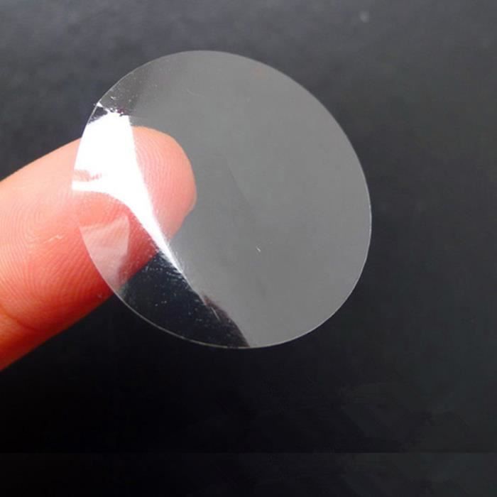 1 rouleau de 500 pièces autocollants d'étanchéité rond auto-adhésif Transparent COLLE - PATE DE FIXATION - SCELLEMENT CHIMIQUE