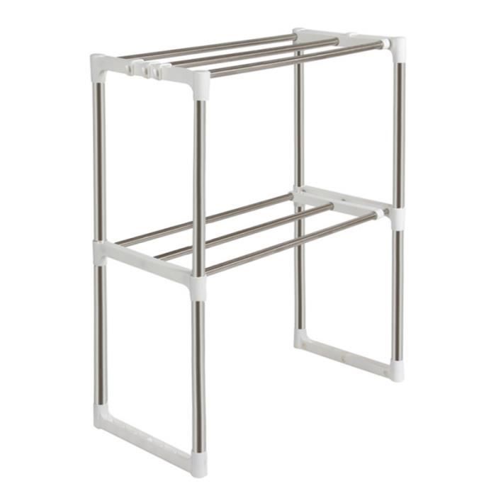 Acier inoxydable Multifonctionnel Four À Micro-ondes Rack Ménage Télescopique Pan Pot Plateau De Rangement Assemblée MICRO-ONDES