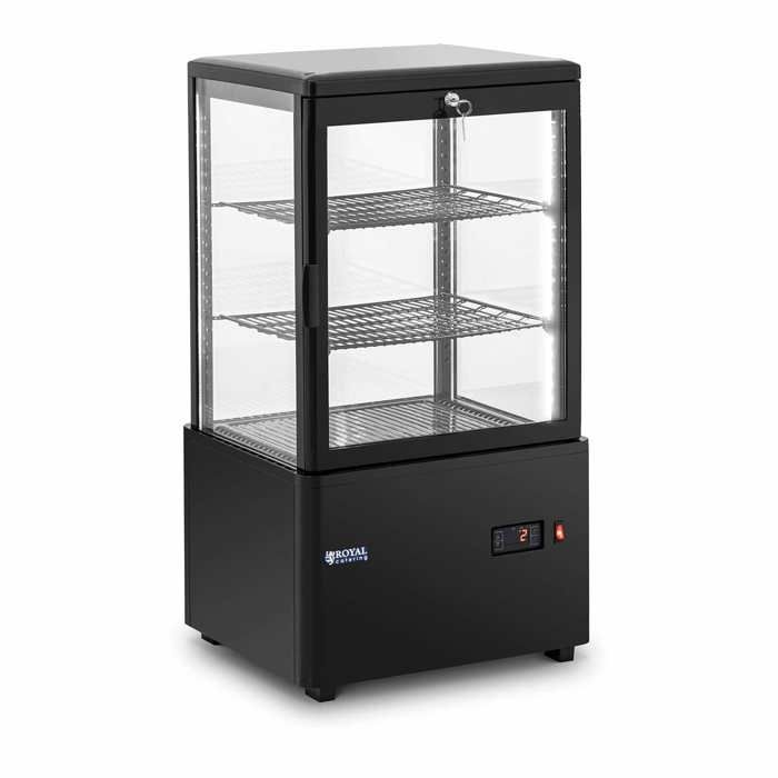 Vitrine Réfrigérée Présentoir Pâtisseries Froid Plastique 58L 3 Niveaux 2 - 10°C