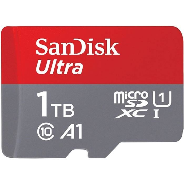 SanDisk Carte Mémoire microSDXC Ultra 1 To Vitesse de Lecture Allant jusqu'à 120MB/S, Classe 10, U1 A1
