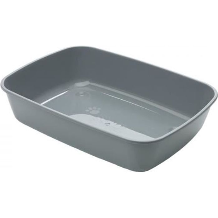 Bac à litière IRIZ 42. pour chat. 42 x 30 x 10 cm . couleur gris anthracite.-savic 30,000000 Gris