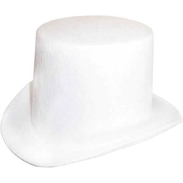 Haut de forme feutrine adulte blanc