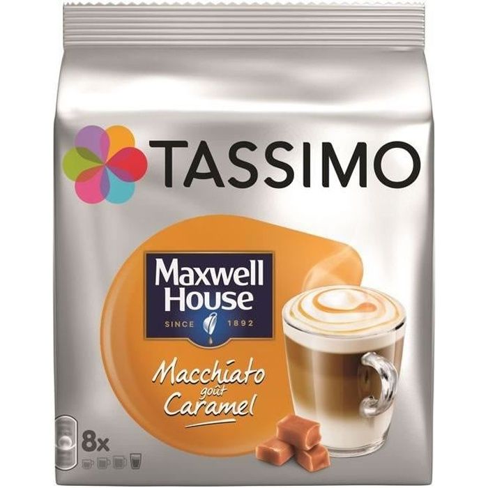 TASSIMO Maxwell House - 8 Dosettes de macchiato au caramel 168 g