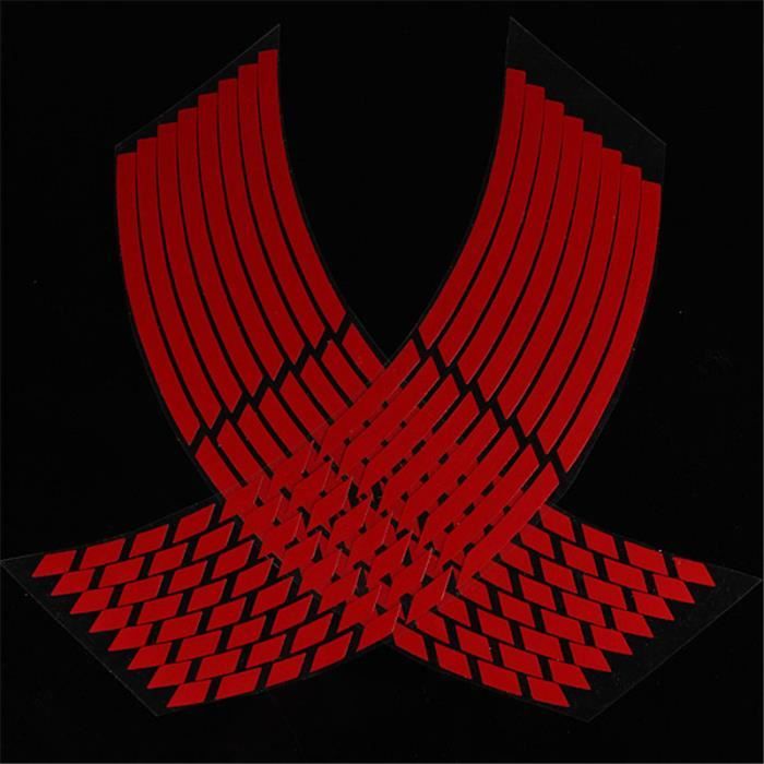 TEMPSA JANTE AUTOCOLLANTS réfléchissants Rim Stripe pr moto vélo auto Liseret Rouge