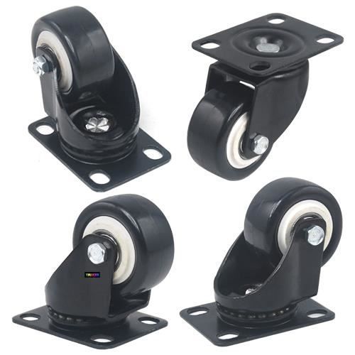TRIXES 4 roulettes polyvalentes 2-/50 mm en caoutchouc plastique capables de supporter 140 kg de marque