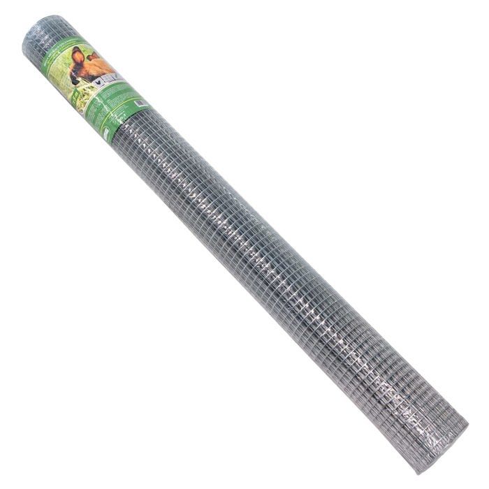Cloture - grillage - panneau Amig - 23613 - Rouleau de treillis metallique en acier galvanise Carre - 1 x 5 m