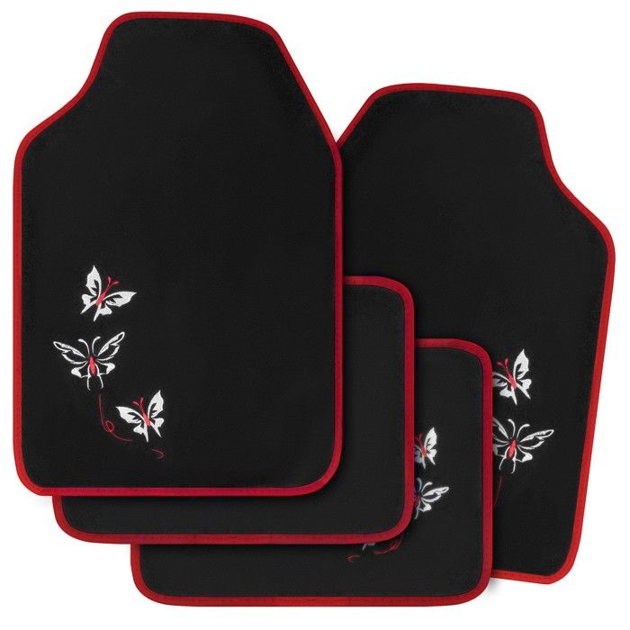 Tapis De Sol Voiture Universel Woltu - 4 Pièces - Imperméable Et Antidérapant - Noir