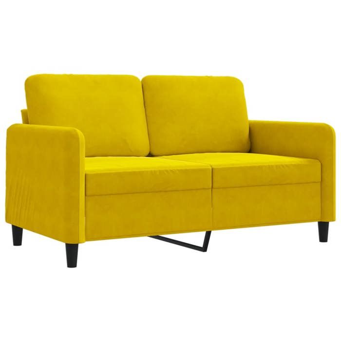 BEAU Canapé à 2 places Jaune 120 cm Velours SS0000252957