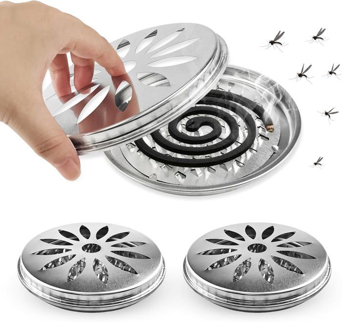 Support De Bobine Anti-Moustique Support Spirale Anti Moustique Ensemble De Triangle En Metal Portable Pour Un Usage Domestique Interieur 2 Pieces Vertes 87227601