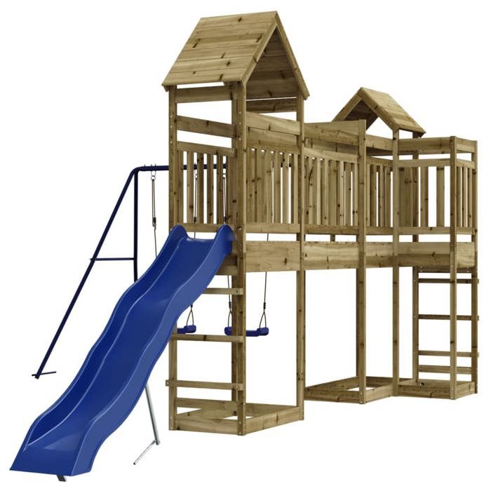Wickey FarmFlyer - Aire De Jeux En Bois - Portique, Balançoire, Toboggan 220 Cm, Bac à Sable - Norme EN71 - Jardin