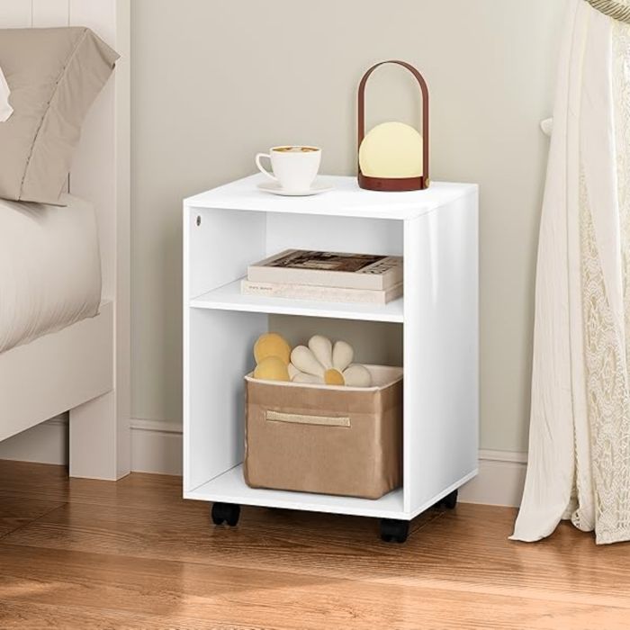 Chevet avec roulettes EUGAD Caisson Mobile 40x35x55cm Blanc E0EG0058