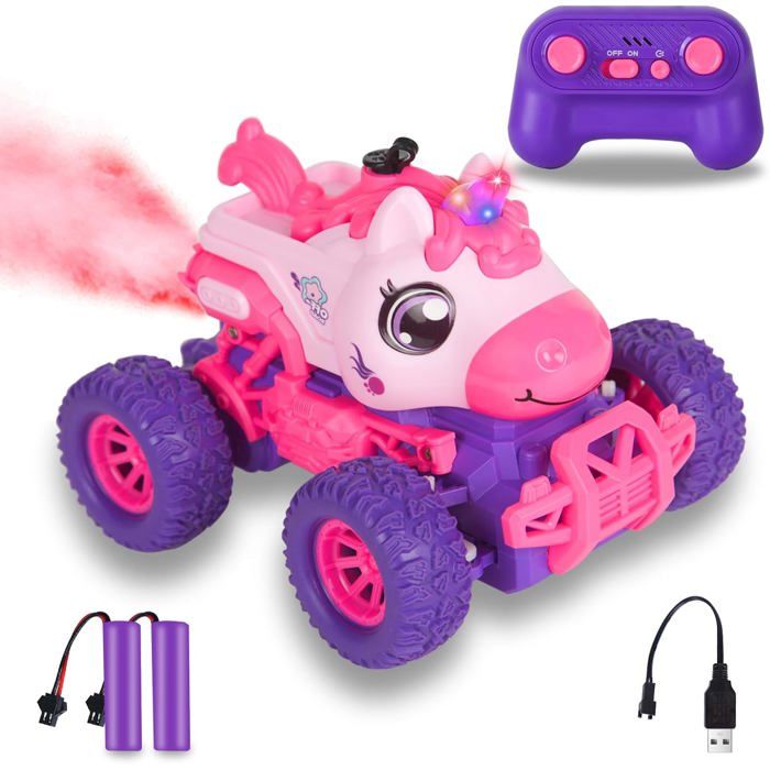 Voiture Télécommandée Licorne Pour Enfant Voitures Télécommandé Licorne Monster Truck Pour Fille Rc Monstertruck Car Avec Lumière