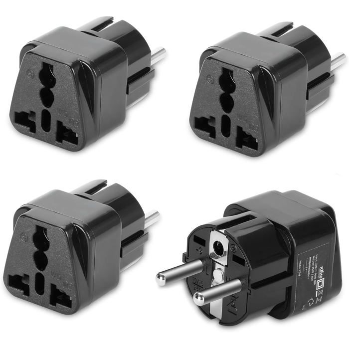 Adaptateur De Voyage Universel - Prise UK Vers UE - Tout-en-un - Neuf