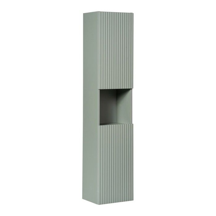 Colonne salle de bain ELVINA – 2 portes – H140 cm – Coloris vert sauge pastel – Meuble suspendu Colonne salle de bain ELVINA – 2 portes – H140 cm – Coloris vert sauge pastel – Meuble suspendu
