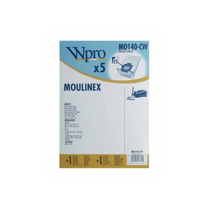 Sacs Aspirateur Moulinex ZR003901 – Lot de 6 Sacs + 1 Filtre - vue 1