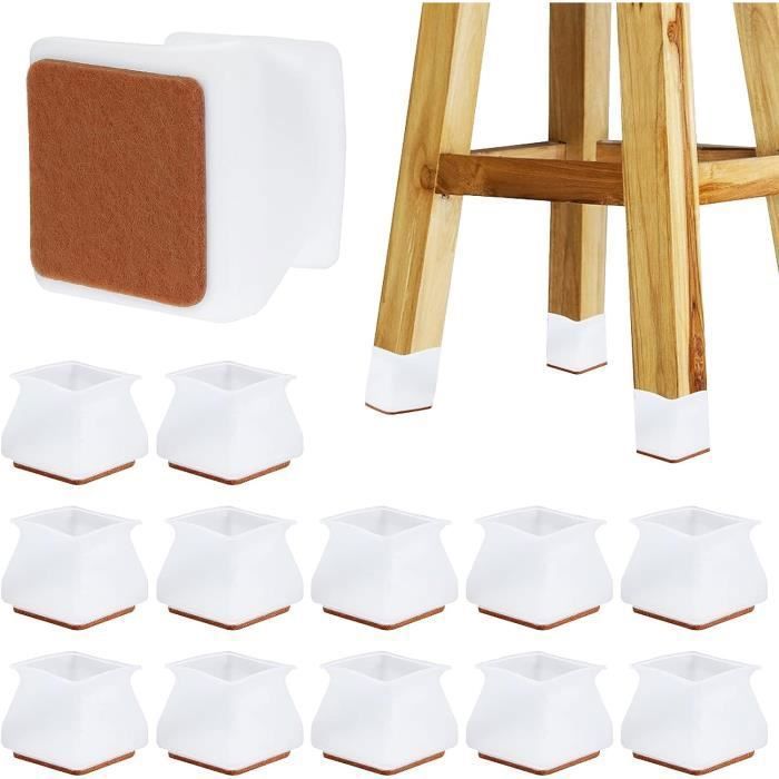 Casquettes Pieds de Chaise - Silicone - 32 pcs - Blanc Transparent - 30-45mm