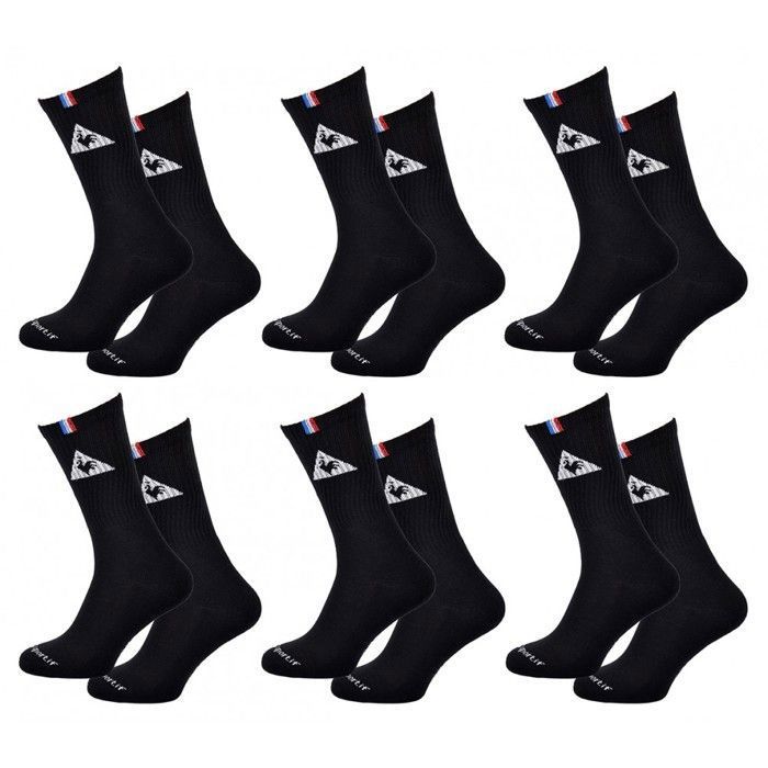 Chaussettes Homme LE COQ SPORTIF Pack de 6 9354 NOIR Chaussettes Homme LE COQ SPORTIF Pack de 6 9354 NOIR