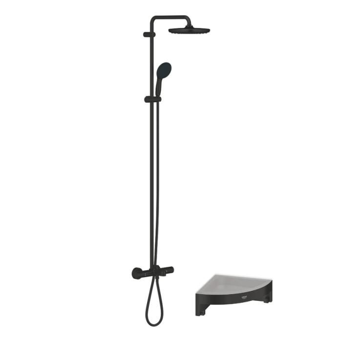 Colonne de douche thermostatique GROHE Vitalio Start System + Tablette de douche dangle Start Cube - vue 2