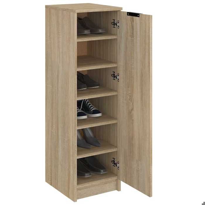 Armoire à chaussures chêne sonoma - WIENS - 30x35x100 cm - Bois dingénierie - Brun - Résistant à lhumidité