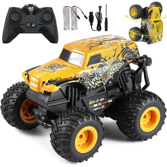 Spider Voiture RC Cascade – 4x4 Tout-terrain, 360° Flip, LED – Pour Enfants 3-12 Ans