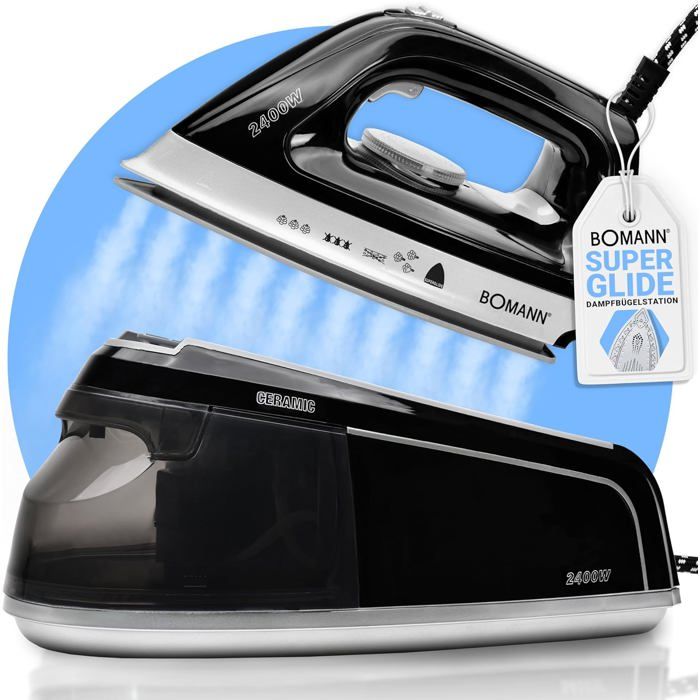 Centrale vapeur Semelle Céramique Vapeur Horizontale et Verticale 5 Bars Réservoir 12L Fonction Autonettoyante - Papeco