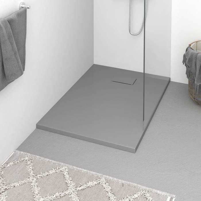 BURKE@ Gris Receveur de douche SMC Gris 100x70 cm 10.03 kg Haute qualité A1627
