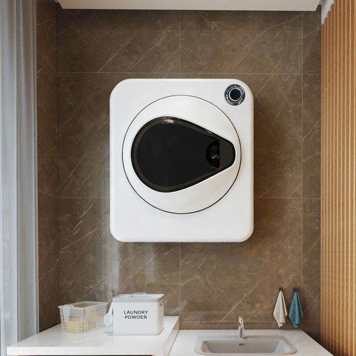 Sèche-linge - VVBV - Compact 4kg (nom.3kg) - Chauffage PTC - Tambour inox - Montage mural