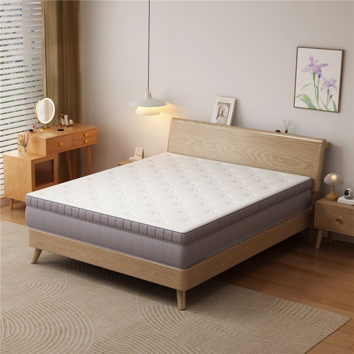 Matelas KIMFEAD 180x200 cm Matelas ressorts ensachés 7 zones Soutien H3 Ferme Ergonomique et respirant Hauteur 25cm