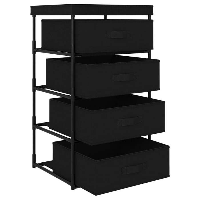 Étagère de rangement 1 pièce Armoire & meuble rangement avec 4 paniers en tissu Acier Noir - (45x38x80 cm) T81CW7