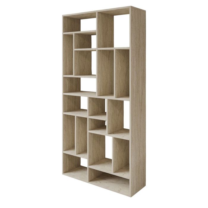 Bibliothèque en bois Nicola - 90 x 30 x 180 cm - Travertin Bibliothèque en bois Nicola - 90 x 30 x 180 cm - Travertin