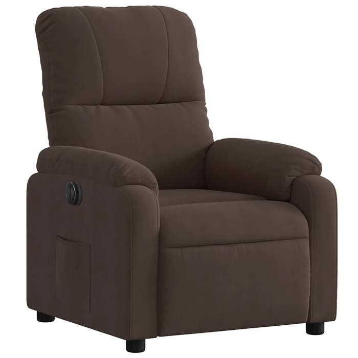 Confortable Fauteuil inclinable électrique pour adulte/enfant 1 place marron tissu microfibre__23937
