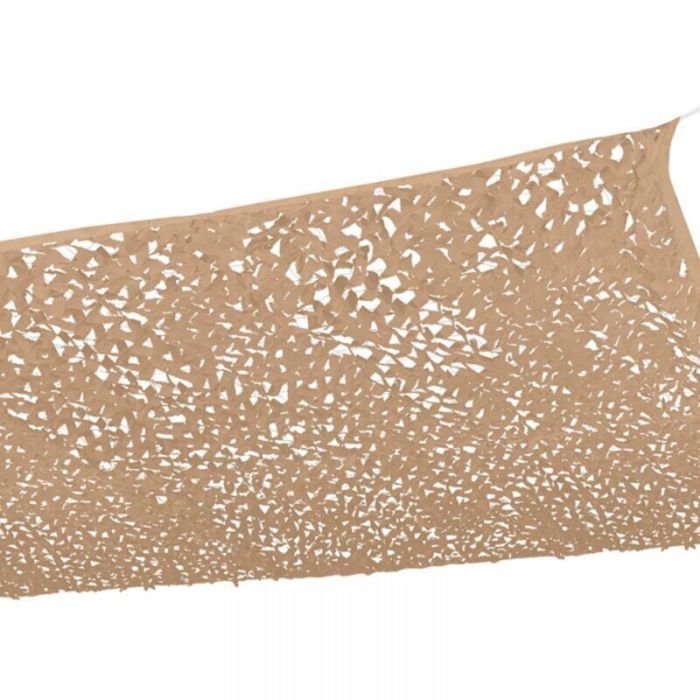 Voile dombrage - PZCC - 5 x 4 m - Polyester ajouré - Protection UV - Camouflage sable