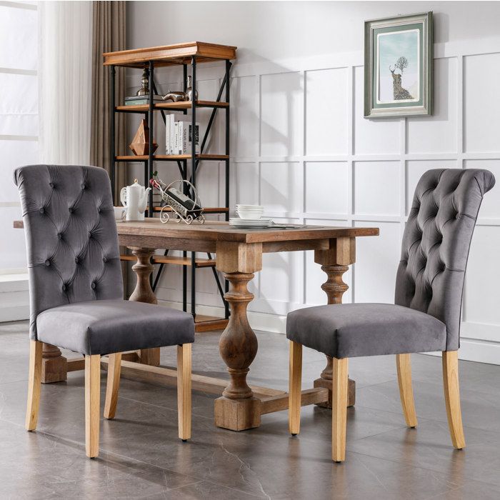 Chaise Salle A Manger Lot De 6 Velours Gris Siege Capitonne FloraGrace Pour Salle A Manger Montage 5 Minutes 43x63x100cm