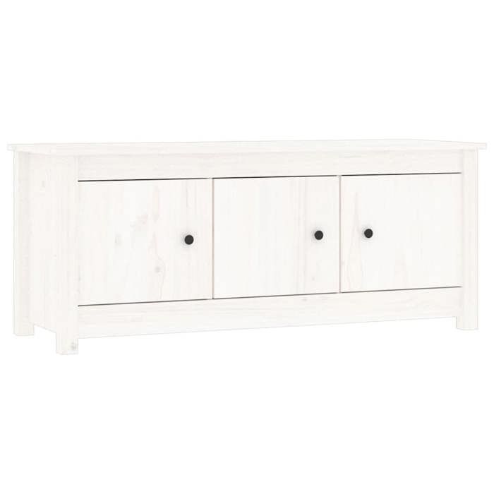 Bois Armoire à chaussures Meuble d Entrée Couloir Étagère de rangement Blanc 110x38x45 5 cm(bonne ventilation) Bois de pin massif a