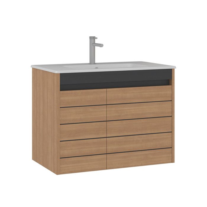 Meuble Vasque Ricato 80 - 81 x 47 x 62 cm - Walnut