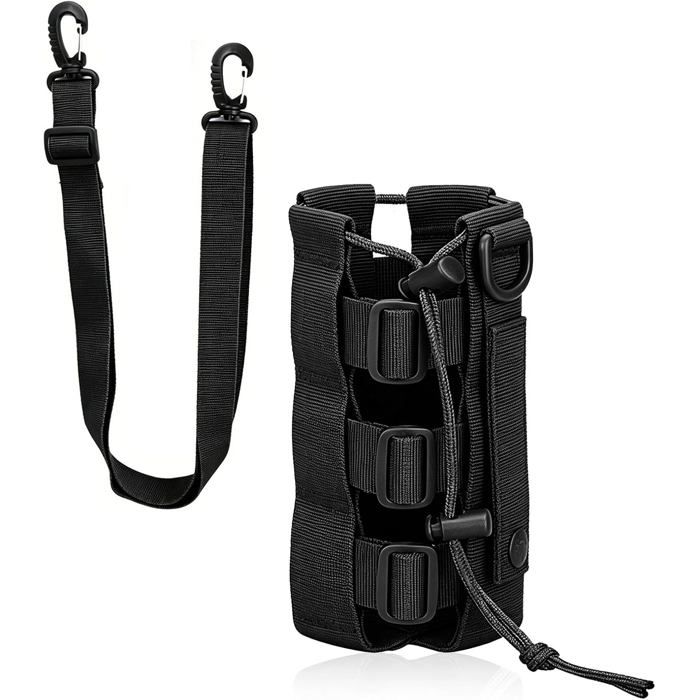 Porte-Bouteille de Ceinture avec Cordon de Serrage Réglable en Nylon pour Ceinture et Sac à Dos Adapté pour le Camping