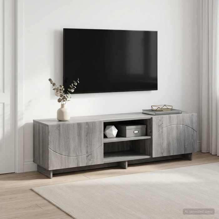 vidaXL Meuble TV 140 x 34 5 x 40 cm Sonoma gris Bois dingénierie 8011492