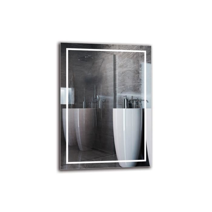 Miroir Avec LED Illumination Salle De Bain  120x70cm  LED Lumineux Miroir Avec Eclairage Led001 Blanc Froid 6500k 94534964