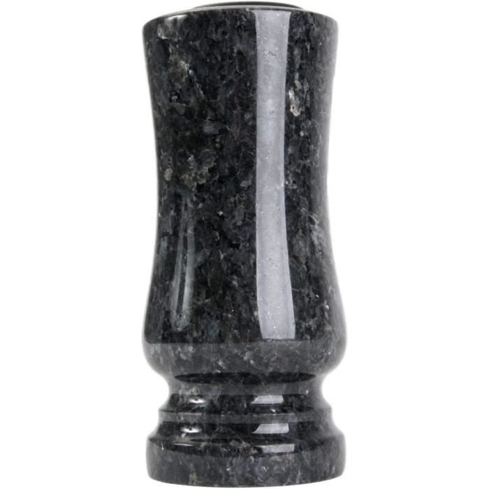Vases De Cimetière - Lot De 2 - Polypropylène Noir 25cm - Décorations Tombales