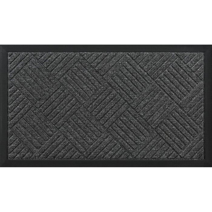 Tapis de Porte Antidérapant, 48 x 78 cm Paillasson Doux Lavable en Machine Tapis d'entrée pour intérieur, extérieur, Salon, Cour, Porte- Gris | Leroy Merlin